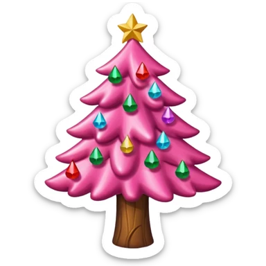 Crea un arbol de navidad en color rosa que parezca de caramelo Agrega luces navideñas sticker