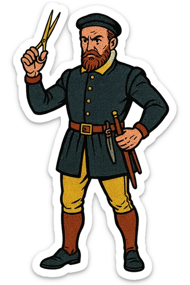 The full body of french barber surgeon ambroise pare sticker