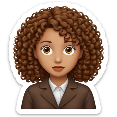 Una chica morena de cabello rizado sticker