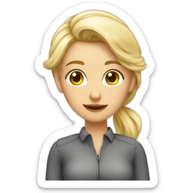 chat gris sur genoux fille blonde sticker