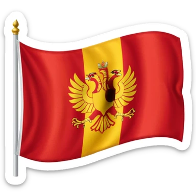 a flat flag that is split down the middle of half the polish flag and half the macedonian flag sticker