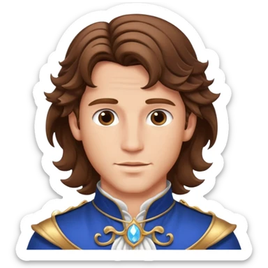 prince charming fantasy style magical aura wavy hair sticker