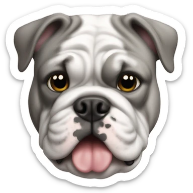 English Bulldog gray sticker