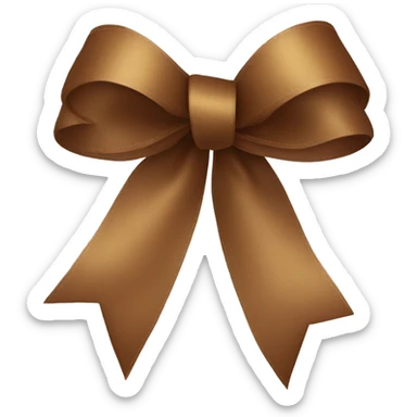 Brown ribbon bow sticker