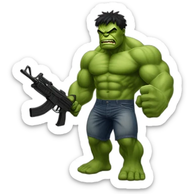 Hulk mélange avec une AK-47 sticker