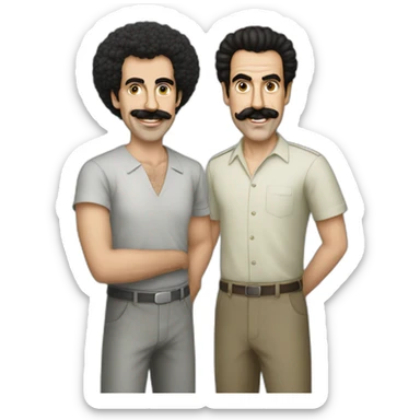 Borat with his cousin bilo sticker