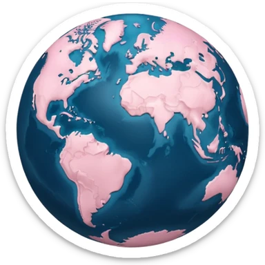 earth with light pink continents sticker