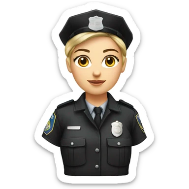 Female Caucasian cop full bdu sticker