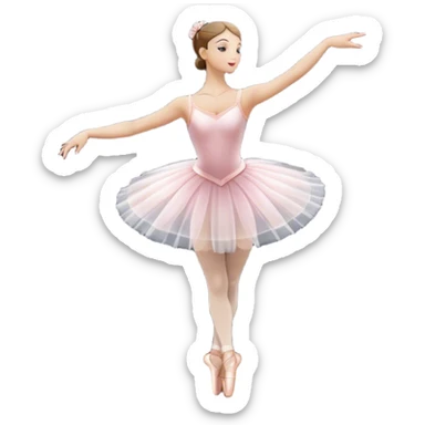 Icon for Ballet: a theater stage with silhouette of a ballerina in an elegant pose, surrounded by spotlight and stage lights. The icon should convey the grace and beauty of ballet, with focus on the dancer and the dramatic lighting. Transparent background. sticker