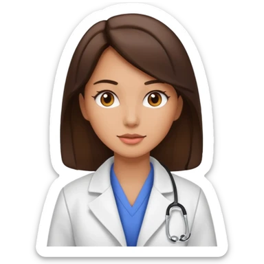 female brunette vet sticker