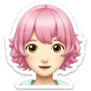 Nana Komatsu in Anime with pink hair sticker