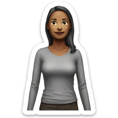 woman 40 years old full length photorealistic serious sticker