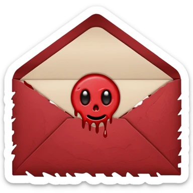 scary bleeding envelop  sticker