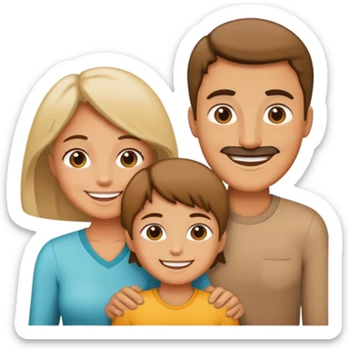 Family with mom dad son daughter sticker