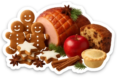 Christmas food, remove background sticker