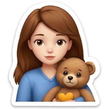girl with single teddy bear sticker