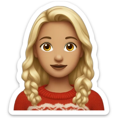 Girl in red sweater sticker