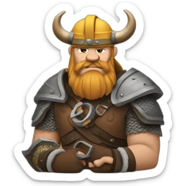 Sad Viking on his phone on social media sticker
