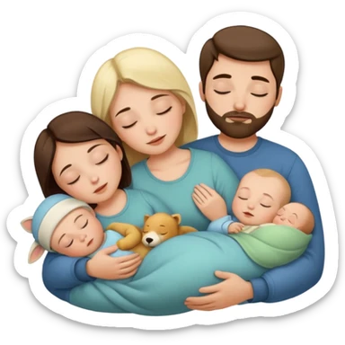 Femme Marie, homme Joseph, et le petit bébé Jesus, et les animaux font tous dodo sticker