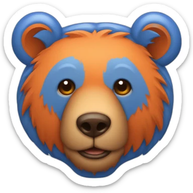 Blue Orange Bear sticker