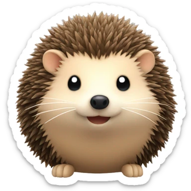 Plush hedgehog sticker