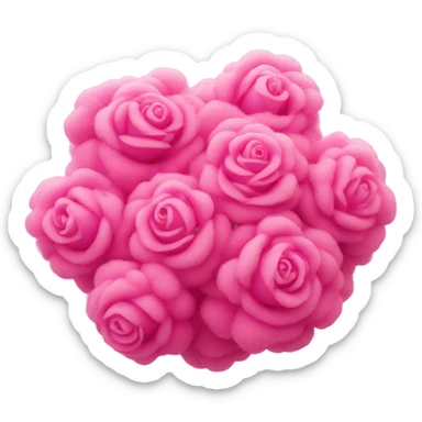 Hot pink roses made into a cloud sticker