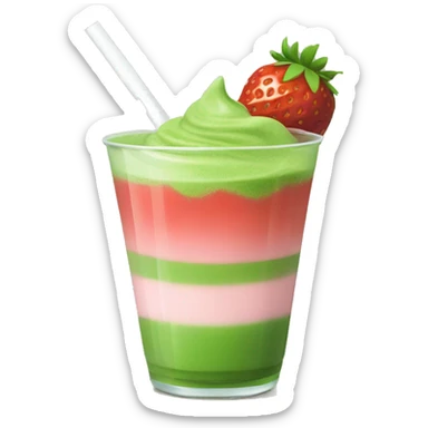 Matcha and strawberry drink sticker