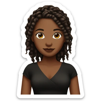 Brown skin I’m a cute black dress with red and black locs sticker