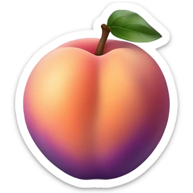 Purple peach sticker