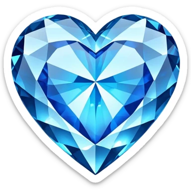 Blue Diamond heart  sticker