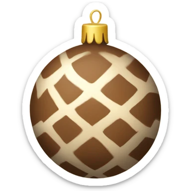 brown beige Christmas ball decoration sticker