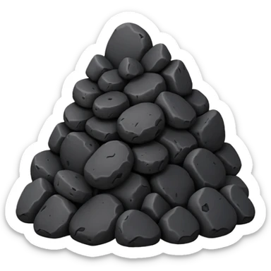 a pile of smooth black lava stones, realistic texture sticker