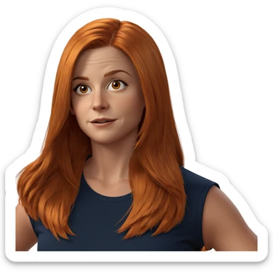 orange haired girl in shirt sticker