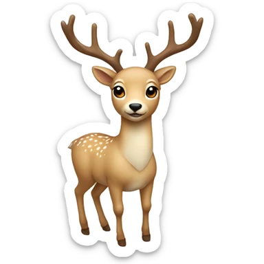 Beige asthetic Christmas deer sticker
