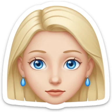 blue eyes no earrings sticker