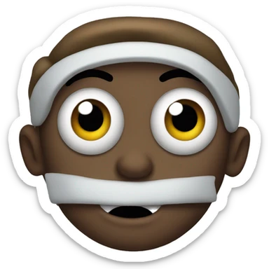 big eyes straight mouth sticker