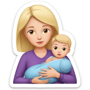 mother with newborn baby sticker