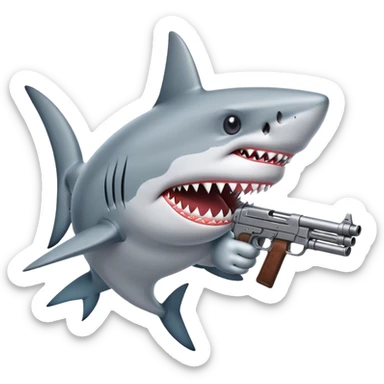 shark with a gun sticker