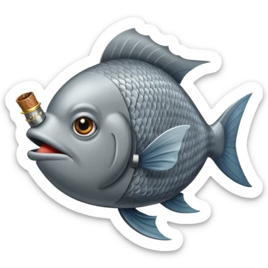 fish smoking a cigar sticker