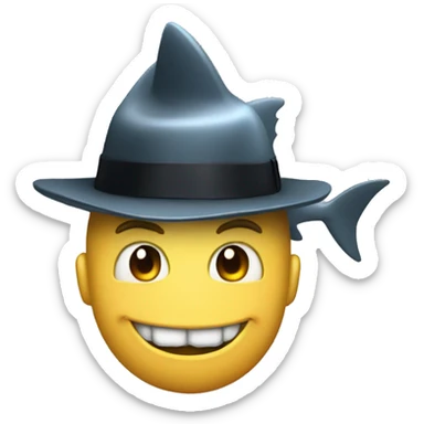 shark with tophat elon musk sticker