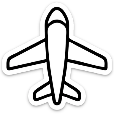 outlined airplane icon sticker