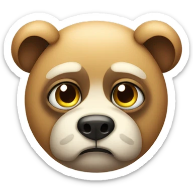 sad face animal sticker