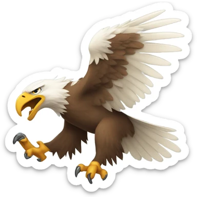 Eagle clawing at the letter W sticker