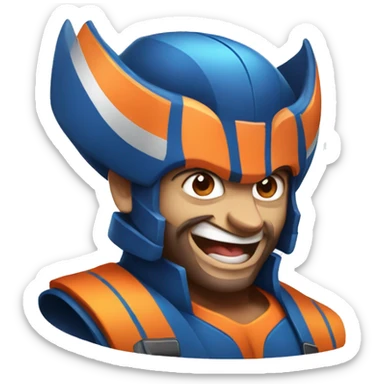 happy blue and orange wolverine sticker