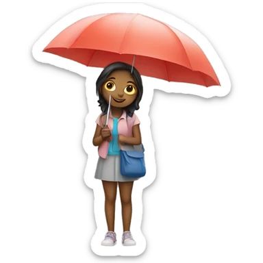girl with umbrella sticker