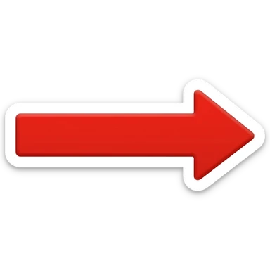 a red straight arrow sticker