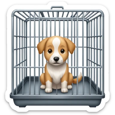 Empty Dog cage without animals sticker