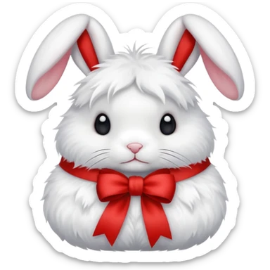 Red ribbon rabbit sticker