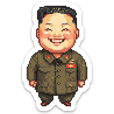 skinny Kim Jong Un, big smile sticker
