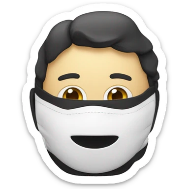 Un voleur avec des rayures noir et blanches. Un masque sur les yeux et un sac de banque sur le dos sticker